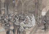 ASSMANN Richard A Chapel At A Railway Station With Wounded Soldier And Nurses ASSMANN Richard A Chapel At A Railway Station With Wounded Soldier And Nurses