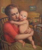 ATTARDI THOMAS Mother And Child In An Interior ATTARDI THOMAS Mother And Child In An Interior