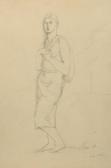 AUBERJONOIS Rene Victor Study Of A Young Woman, Standing. AUBERJONOIS Rene Victor Study Of A Young Woman, Standing.