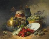 AUBERT H. Stillleben Mit Johannisbeeren, Reineclauden Und Kanne AUBERT H. Stillleben Mit Johannisbeeren, Reineclauden Und Kanne