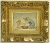 AUBERT Jean Ernest Angel & Woman By Fire AUBERT Jean Ernest Angel & Woman By Fire