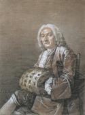AUBERT Louis Portrait D’’’’homme Au Manchon AUBERT Louis Portrait D’’’’homme Au Manchon