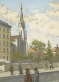 AUBERT WILLIAM - VICTOR Ansicht Der Eglise De L'abeille In La Chaux-de-fonds AUBERT WILLIAM - VICTOR Ansicht Der Eglise De L'abeille In La Chaux-de-fonds