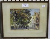 AUGUSTUS MUMMERY HORACE Street Scene With Figures And Trees AUGUSTUS MUMMERY HORACE Street Scene With Figures And Trees