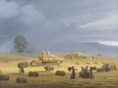 AURIOL Charles Joseph Bauern Mit Wagen Bei Der Ernte Auf Dem Feld. AURIOL Charles Joseph Bauern Mit Wagen Bei Der Ernte Auf Dem Feld.
