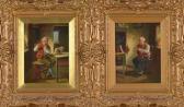 AUSTEN Alexander Continental Interior Scenes With A Violinist And A Flute Player AUSTEN Alexander Continental Interior Scenes With A Violinist And A Flute Player