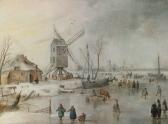 AVERCAMP Hendrick A Winter Scene With A Windmill And Figures On A Frozen River AVERCAMP Hendrick A Winter Scene With A Windmill And Figures On A Frozen River