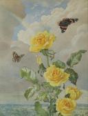 AVINOFF Andrey Yellow Roses With Butterflies And Rainbow AVINOFF Andrey Yellow Roses With Butterflies And Rainbow