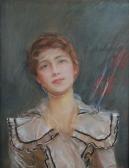 AXENTOWICZ Teodor Portret Kobiety Z Białej Sukni AXENTOWICZ Teodor Portret Kobiety Z Białej Sukni