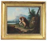 AXTMANN Leopold Dogs Attacking A Bear AXTMANN Leopold Dogs Attacking A Bear
