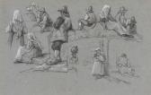 AYLMER Thomas Brabazon 2 Small Sheets Of Detailed Italian Costume Studies AYLMER Thomas Brabazon 2 Small Sheets Of Detailed Italian Costume Studies