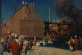 AYLWARD William James Suez Canal Scene, Illustration For The Saturday Evening Post AYLWARD William James Suez Canal Scene, Illustration For The Saturday Evening Post
