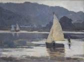 AYRTON Millicent E. Coastal Scene With Figures And Boats AYRTON Millicent E. Coastal Scene With Figures And Boats
