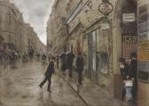 BÉRAUD Jean Rue De Richelieu Sous La Pluie BÉRAUD Jean Rue De Richelieu Sous La Pluie