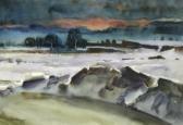 BÖCKER Hermann "später Winterabend". 1970 BÖCKER Hermann "später Winterabend". 1970
