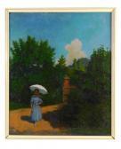 BÖRTSÖK Samu Depicts Lady In Garden With Parasol BÖRTSÖK Samu Depicts Lady In Garden With Parasol