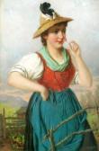 BÜCHE Josef Junges Dirndl Mit Nelke BÜCHE Josef Junges Dirndl Mit Nelke