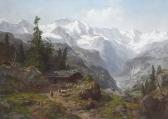 BÜTLER Joseph Niklaus A View Of Lauterbrunnen With The Eiger, Mönch And Jungfrau Mountains In The Distance BÜTLER Joseph Niklaus A View Of Lauterbrunnen With The Eiger, Mönch And Jungfrau Mountains In The Distance