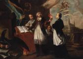 BAADER Johann Baptist Saint Augustine Of Hippo (?) Receiving The Flaming Heart BAADER Johann Baptist Saint Augustine Of Hippo (?) Receiving The Flaming Heart