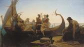 BAADER Louis-Marie Greek Mythological Figures On A Boat Near A Pier BAADER Louis-Marie Greek Mythological Figures On A Boat Near A Pier