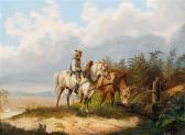 BACH Alois Rider With Horses By The Watering Hole BACH Alois Rider With Horses By The Watering Hole