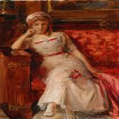 BACHE Otto A Young Woman Sitting On A Couch BACHE Otto A Young Woman Sitting On A Couch