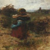 BADITZ Otto Peasant Girl Holding A Hen BADITZ Otto Peasant Girl Holding A Hen