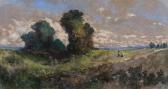 BAHUET Louis Alfred Paysage Animé D'élégantes BAHUET Louis Alfred Paysage Animé D'élégantes