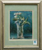 BAILEY C. Flowers In Glass Vase BAILEY C. Flowers In Glass Vase