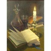BAILEY George J. Still Life Candlelit Desk BAILEY George J. Still Life Candlelit Desk