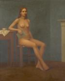 BAILEY William H. Seated Female Nude With A Book BAILEY William H. Seated Female Nude With A Book