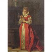 BAKALOWICZ Ladislaus Lady In Red Holding A Covered Cup BAKALOWICZ Ladislaus Lady In Red Holding A Covered Cup