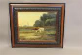 BAKER Conn Landscape With Cows At Stream BAKER Conn Landscape With Cows At Stream