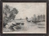 BAKER ELIZAM Cows By A River With Castles In The Background BAKER ELIZAM Cows By A River With Castles In The Background