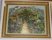 BAKER Joan E Garden Path With Flowers And An Arbour BAKER Joan E Garden Path With Flowers And An Arbour