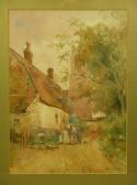 BAKER Sydney The Lane To A Church With Family And Cottage BAKER Sydney The Lane To A Church With Family And Cottage