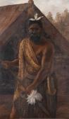 BAKER William George Portrait Of Maori Chief (likely To Be Te Kooti) With Taiaha BAKER William George Portrait Of Maori Chief (likely To Be Te Kooti) With Taiaha