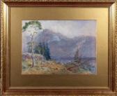 BAKER William John Lumbermen Felling Trees On The Shore Of A Lake BAKER William John Lumbermen Felling Trees On The Shore Of A Lake