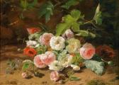 BAKHUIJZEN VAN DE SANDE Geraldine Jacoba Rosenstück Am Waldbodenmit Käfer Und Schmetterling BAKHUIJZEN VAN DE SANDE Geraldine Jacoba Rosenstück Am Waldbodenmit Käfer Und Schmetterling