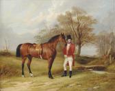 BALDOCK James Walsham A Gentleman Standing Beside His Hunter, In A Wooded Landscape BALDOCK James Walsham A Gentleman Standing Beside His Hunter, In A Wooded Landscape