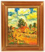 BALDWIN PRATT SAMUEL Man Walking Down Road In Country Town BALDWIN PRATT SAMUEL Man Walking Down Road In Country Town