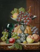 BALE Charles Thomas Still Life Of A Bunch Of Grapes On A Tazza, A Roemer, A Pumpkin, Apples And Plums BALE Charles Thomas Still Life Of A Bunch Of Grapes On A Tazza, A Roemer, A Pumpkin, Apples And Plums