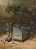 BALLAVOINE Jules Frederic Punchinello In The Garden BALLAVOINE Jules Frederic Punchinello In The Garden