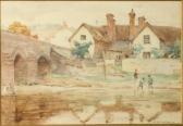 BANKS FORTESCUE WILLIAM Children Playing By The Bridge BANKS FORTESCUE WILLIAM Children Playing By The Bridge