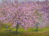 BANKS Keith A Landscape, With Cherry Blossom Trees In Full Bloom BANKS Keith A Landscape, With Cherry Blossom Trees In Full Bloom