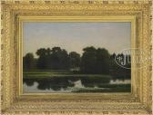 BANNISTER Edward Mitchell Landscape With Lily Pond & Bridge BANNISTER Edward Mitchell Landscape With Lily Pond & Bridge