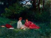 BANSAGHI Vincenc Picknick Of Two Elegant Ladies In Thepark BANSAGHI Vincenc Picknick Of Two Elegant Ladies In Thepark
