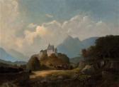 BARBARINI Franz "ländliches Treiben Mit Rinderfuhrwerk Und Schloß Inalpenlandschaft" BARBARINI Franz "ländliches Treiben Mit Rinderfuhrwerk Und Schloß Inalpenlandschaft"