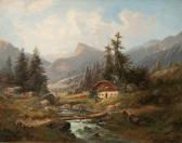 BARBARINI Gustav Mountain Landscape With Creek BARBARINI Gustav Mountain Landscape With Creek