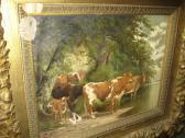 BARBER John Jay Cows Watering At A Stream BARBER John Jay Cows Watering At A Stream